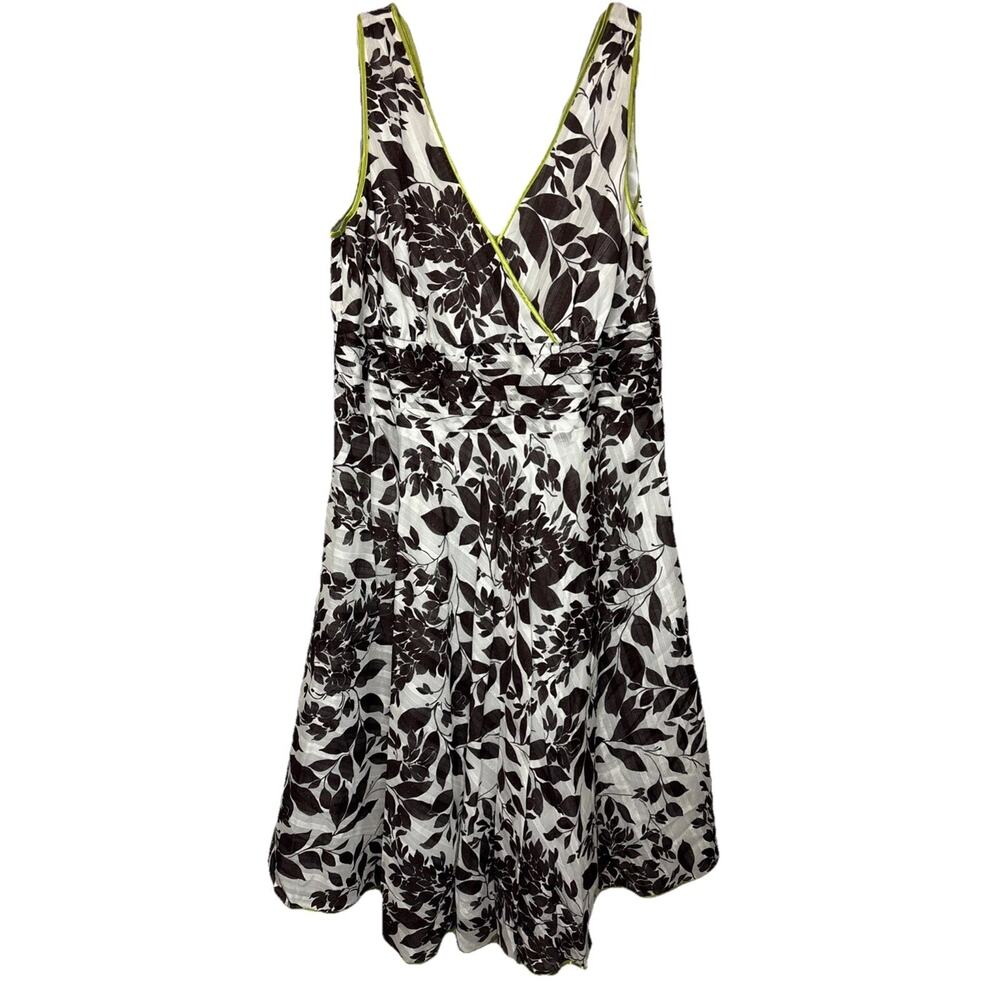 Robbie Bee Plus Size 18W Double‎ V Neck Cottagecore Lined Ruched Waist Dress